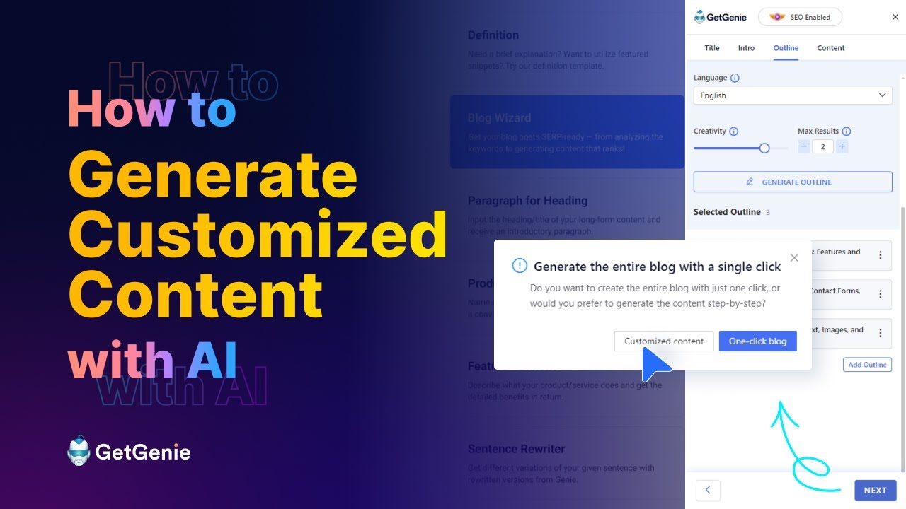 How to Generate Customized Content with AI || GetGenie