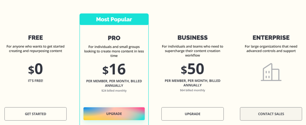 Kapwing Pricing and Plans