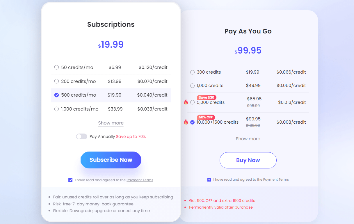 PicWish AI Photo Editor Pricing