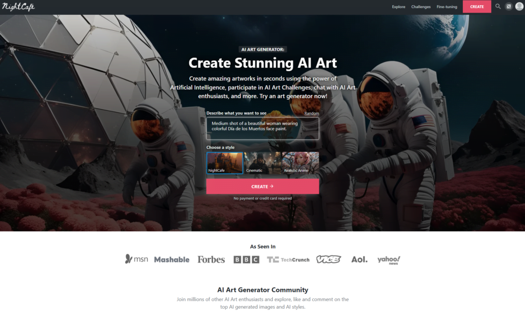 NightCafe: The Future of Art with AI Art Generator