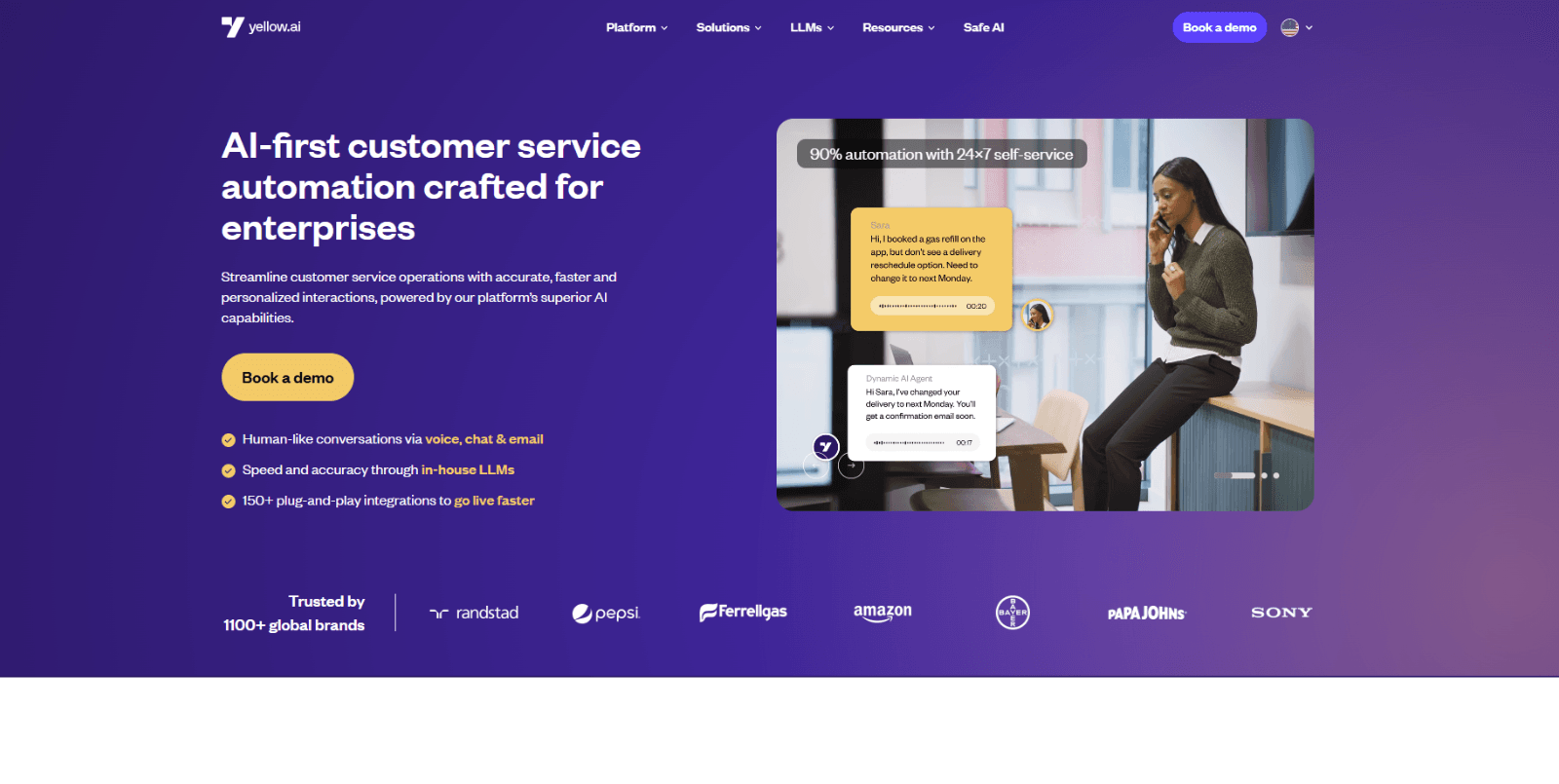 Yellow.ai AI Cutsom Service AI Agent