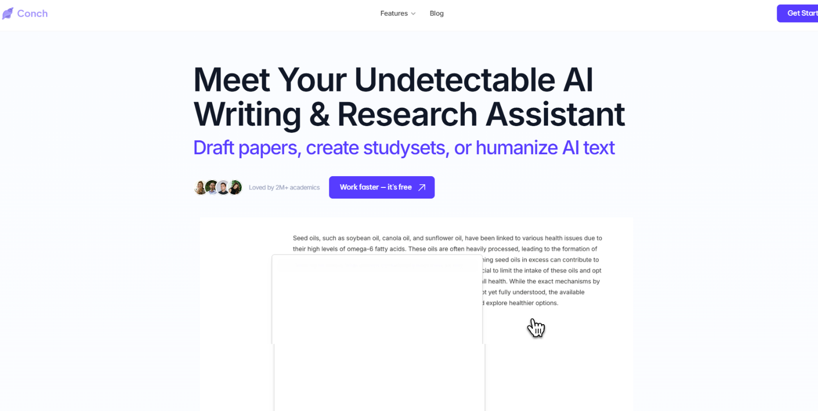 Conch AI Review: Advanced AI Research Tool for Students and professionals