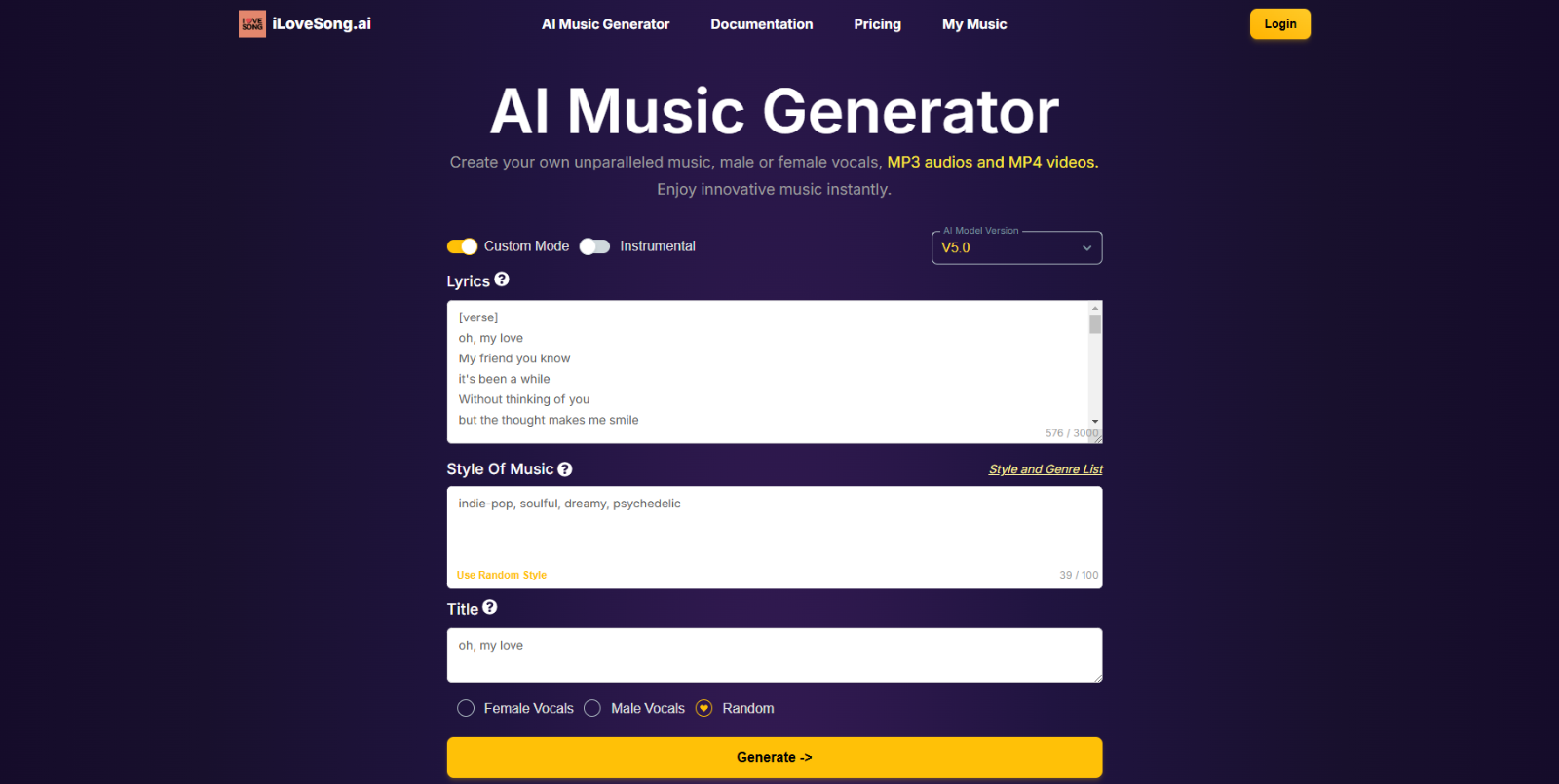 iLoveSong.ai Review: AI Music generator online