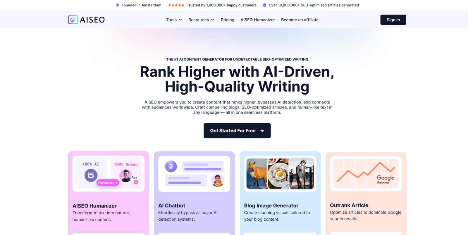 AISEO Screenshot – AI SEO Writing & Optimization Platform