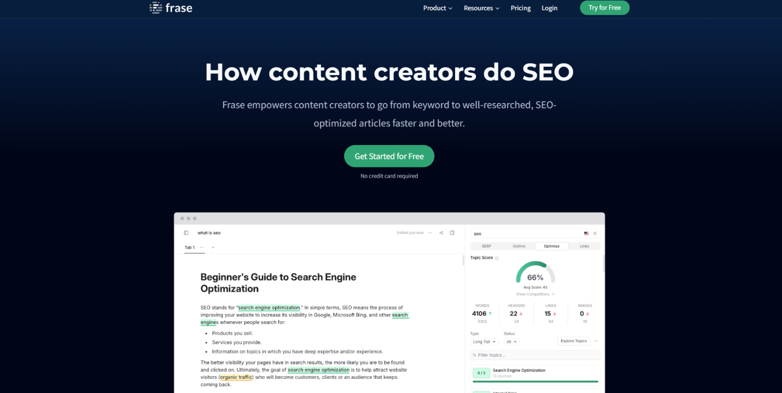 Frase Screenshot – Best SEO Content Optimization Tool & AI Writer