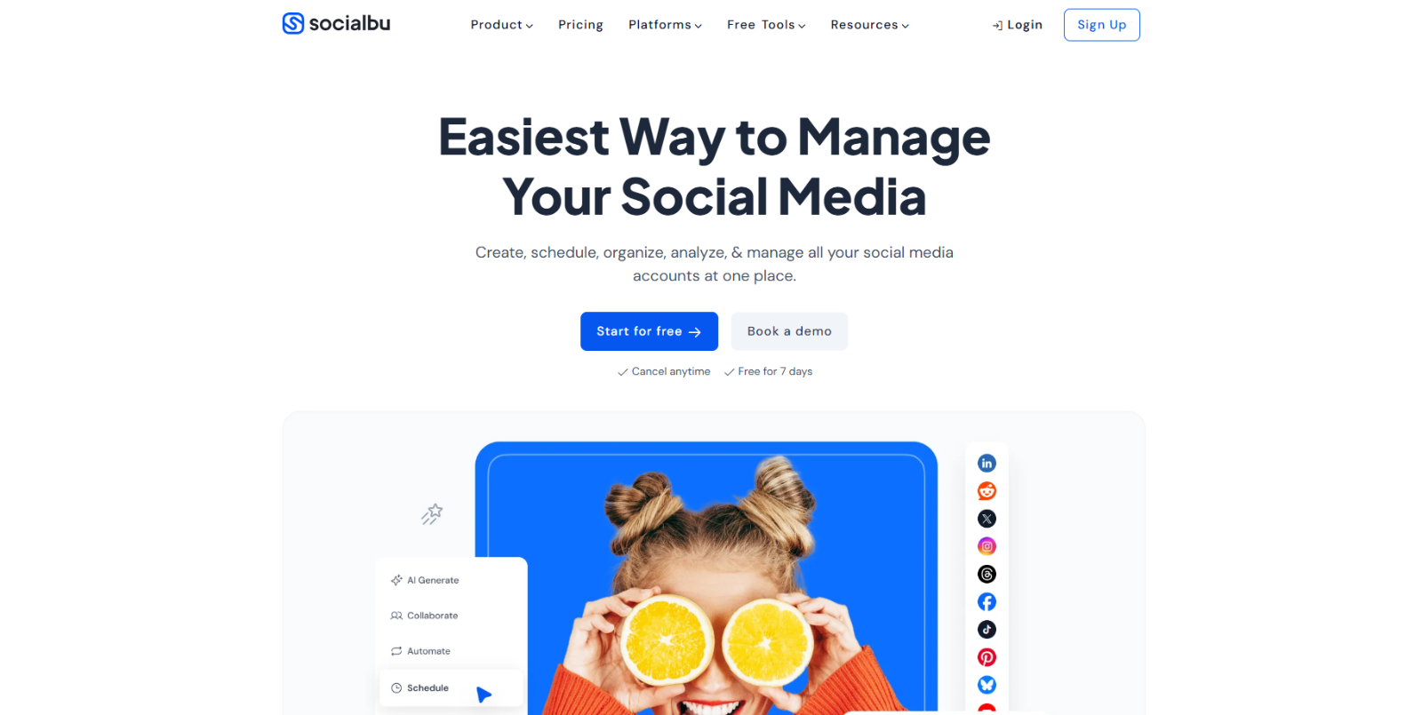 SocialBu Screenshot – AI Social Media Automation & Post Scheduler