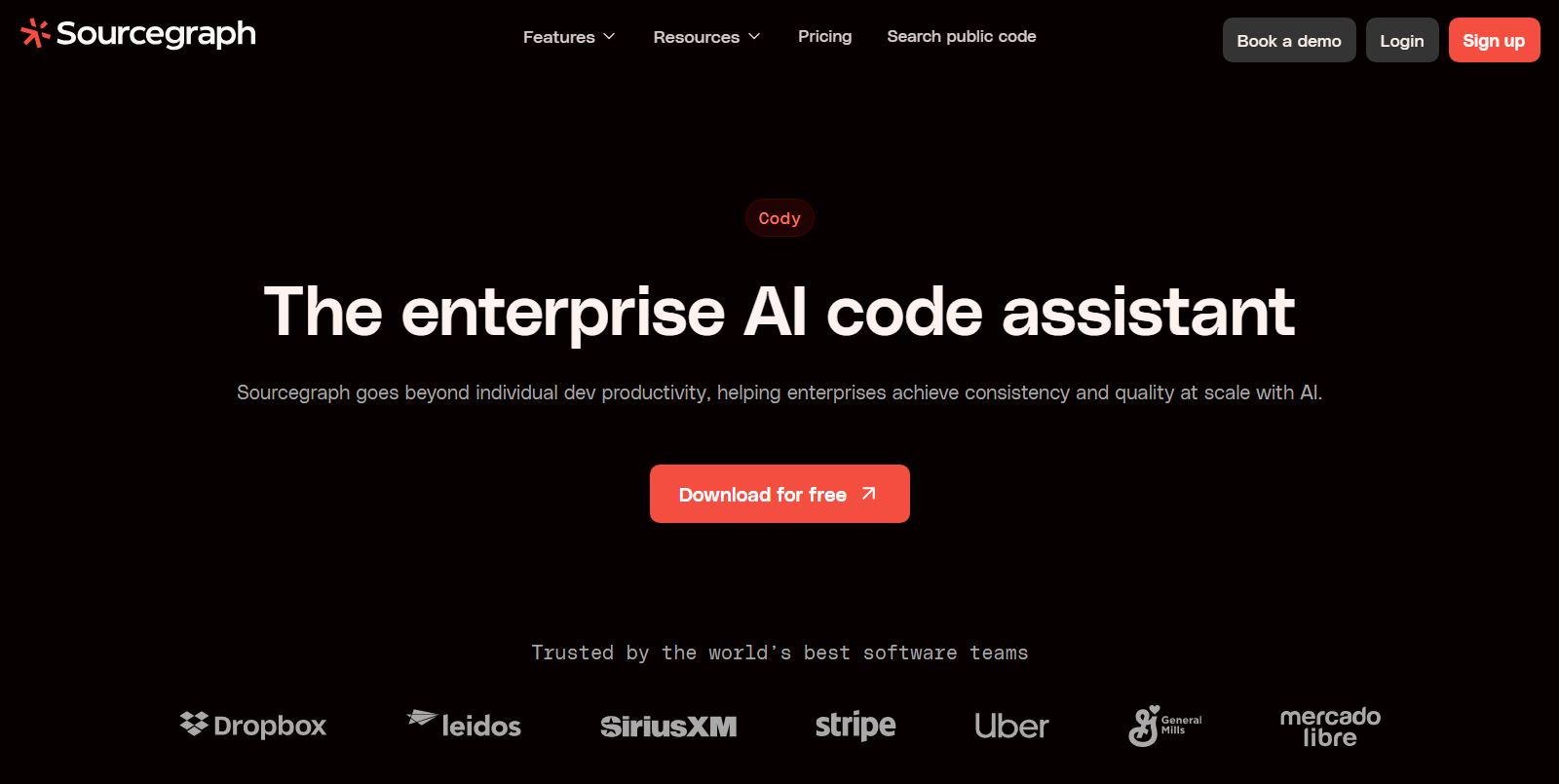 Sourcegraph Cody Screenshot – AI-Driven Code Search and Navigation Tool