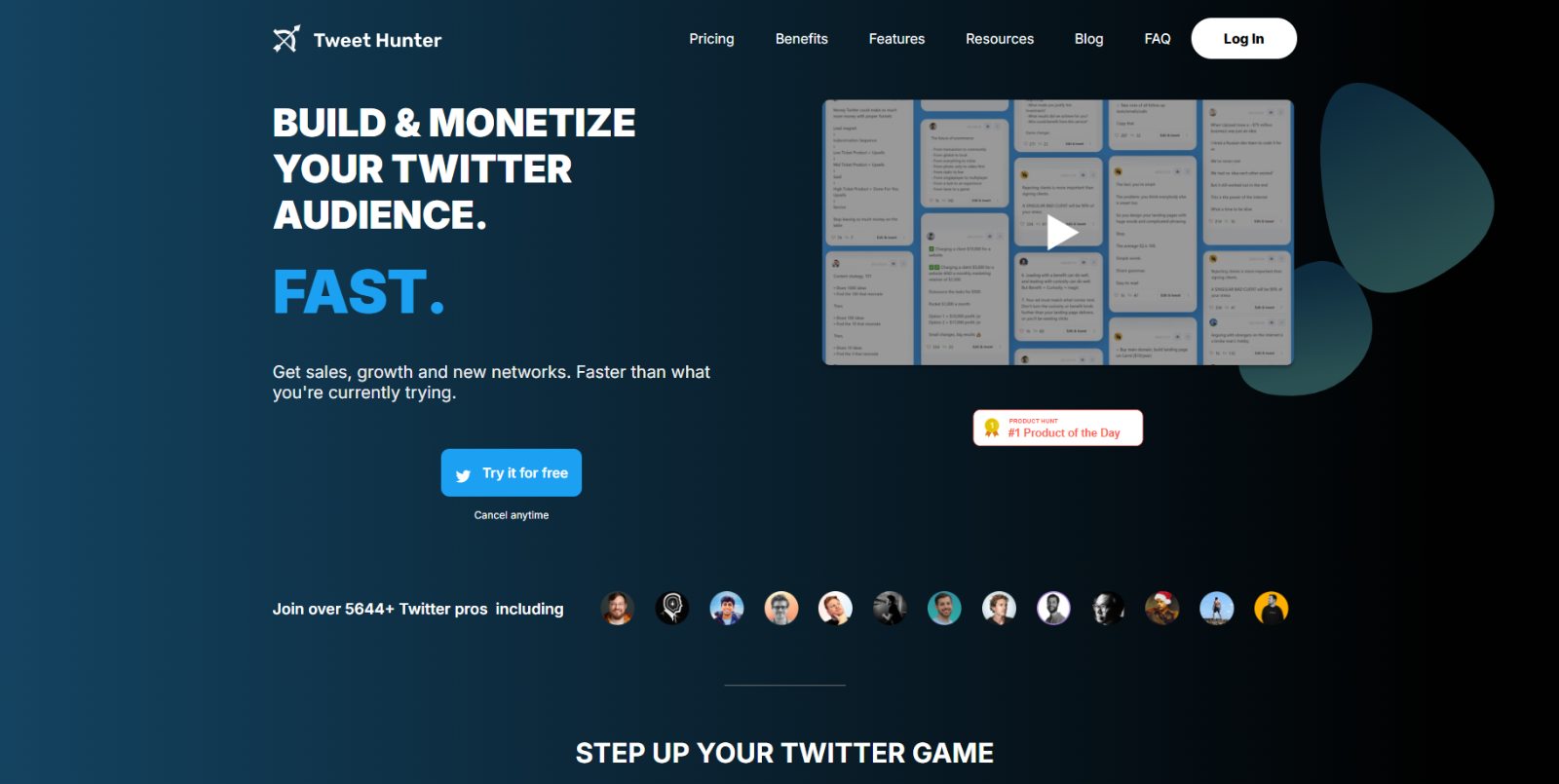 TweetHunter Screenshot – AI Twitter Growth & Engagement Tool