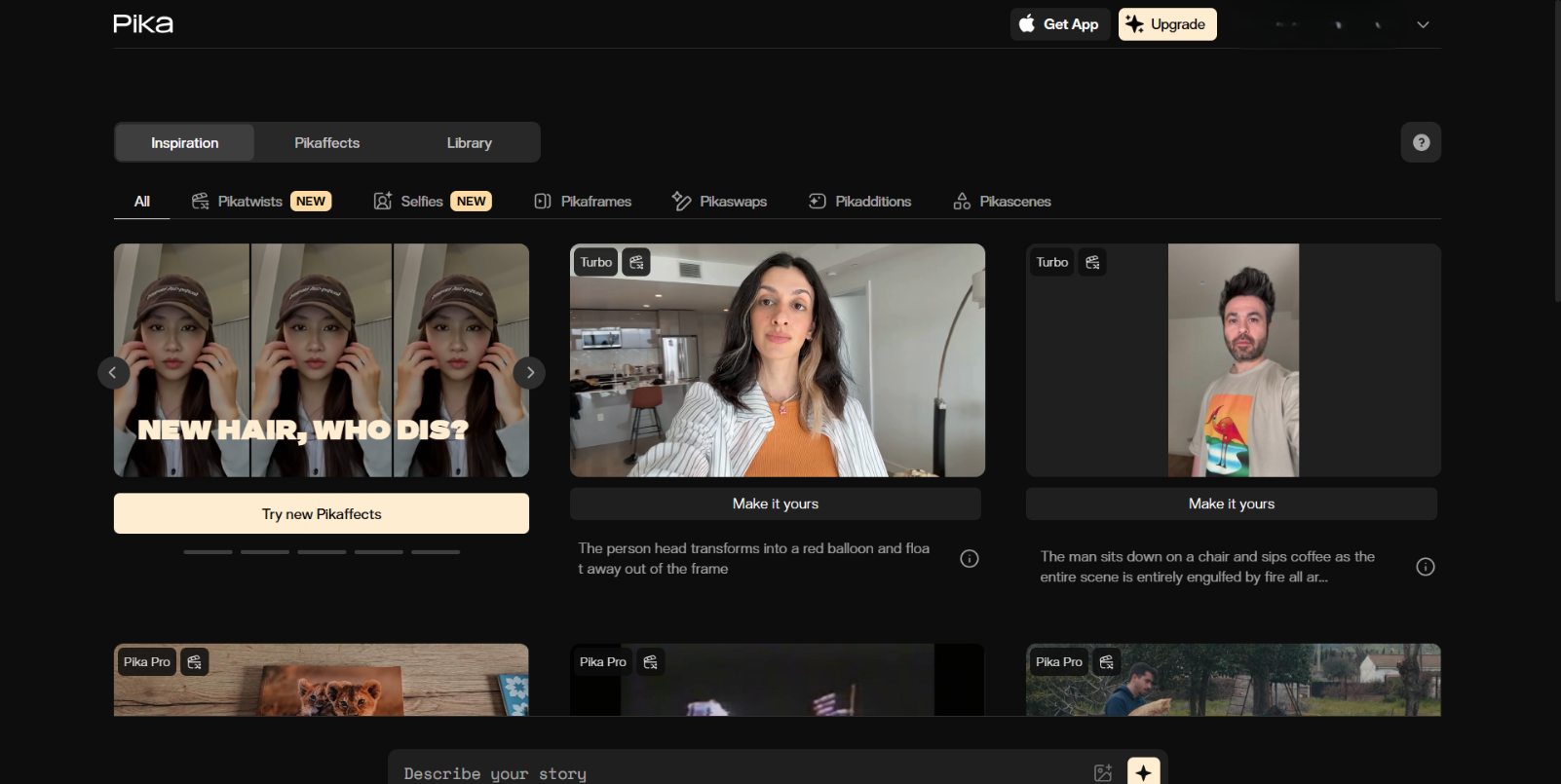 Pika AI producing cinematic video from text prompt in creative style