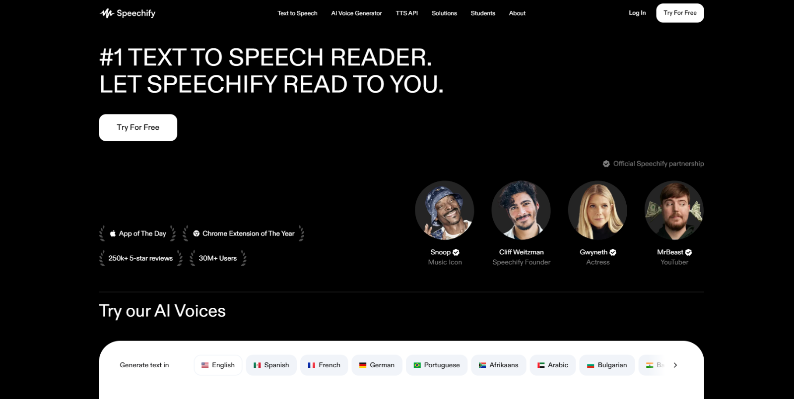 Speechify AI voice generator reading digital content in natural voice