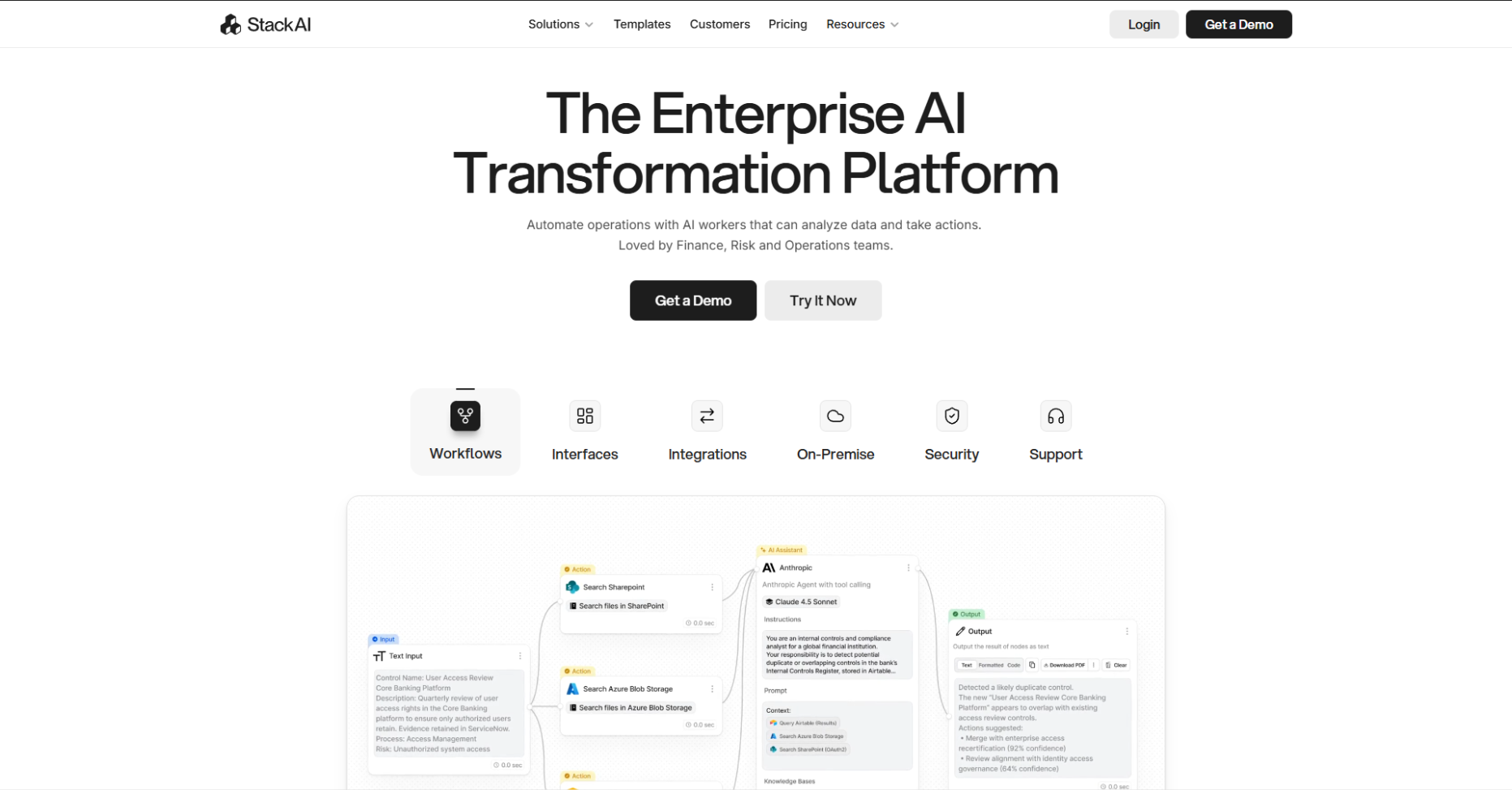 Stack AI: The Enterprise AI Transformation Platform.